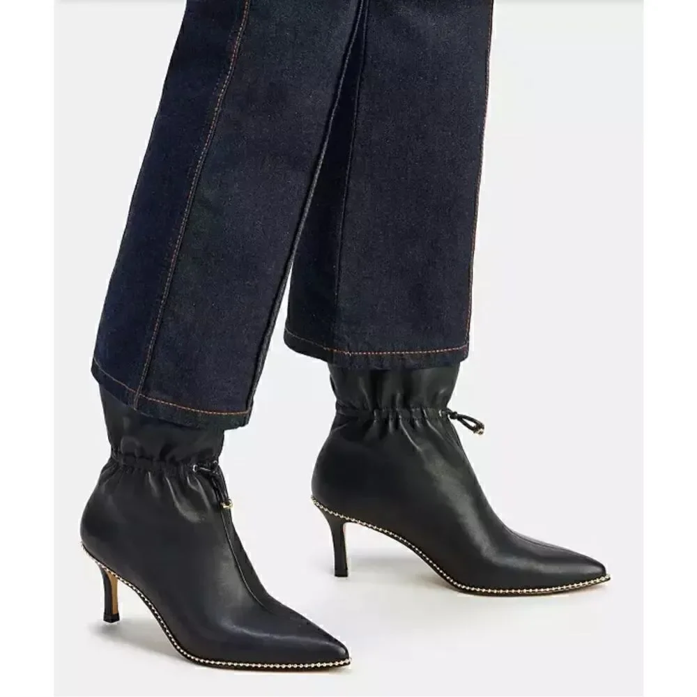 Coach Wynie Bootie in Black with Gold NWOB Size 6 1/2